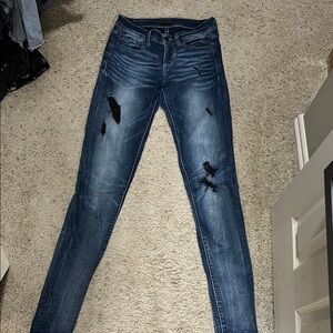 Buckle Black Dark Blue Distressed Skinny Jeans